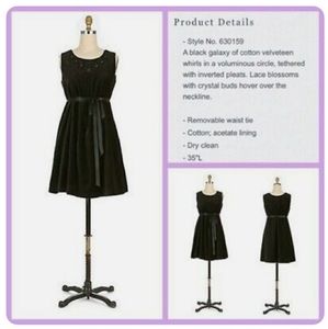 EUC Anthropologie - Lithe black velvet dress 10